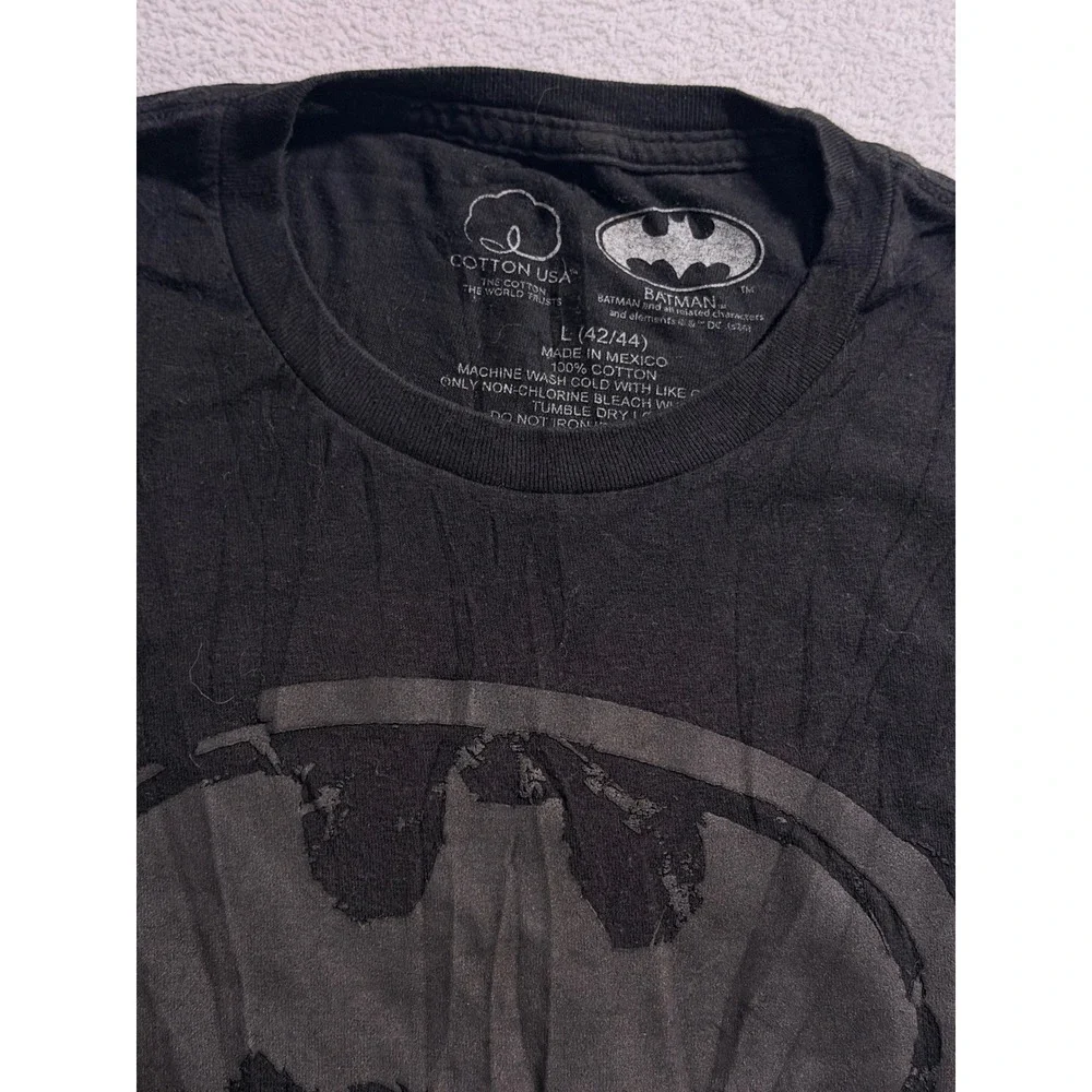 Batman Logo T Shirt‎ Men's Size L Graphic Tee Black